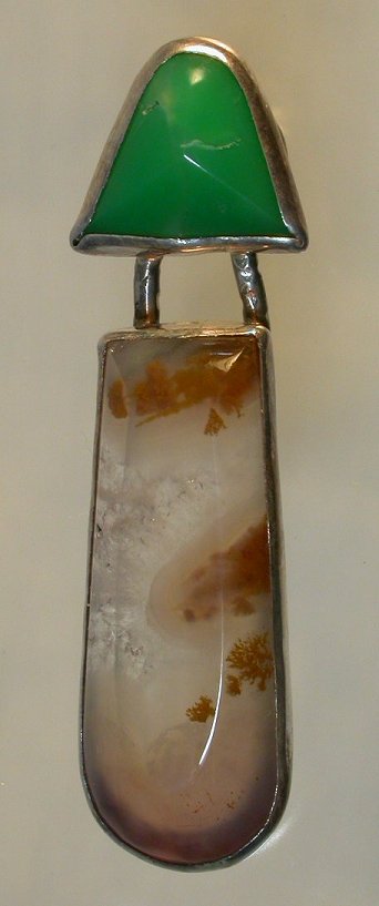 chrysopras pompom agate pendant