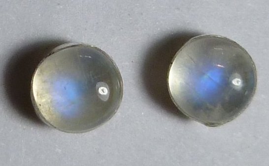 Moonstone earrings post setting rainbow blue silver peach custom moonstone jewelry silver moonstone peach moonstone