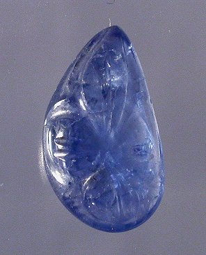 blue sapphire carving Madagascar corundum