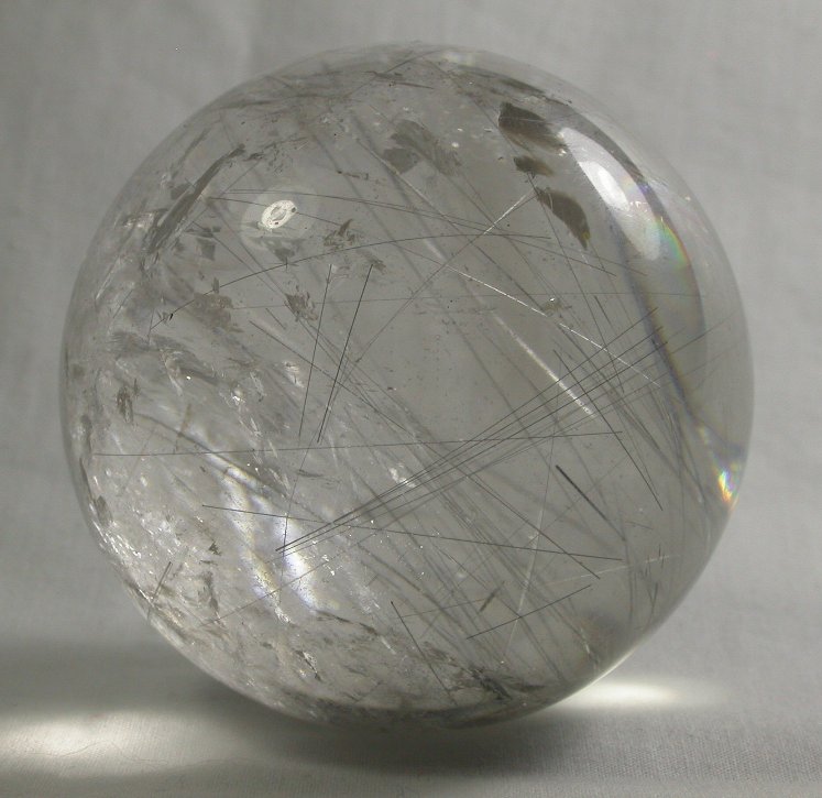 Shamanic Rutillated quartz sphere 2 inches gems stones titanium dioxide crystals in quartz metaphysical new age