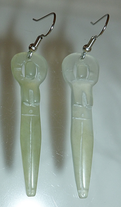 Jade Goddess handcrafted earrings Shamanic talisman pendants jewelry